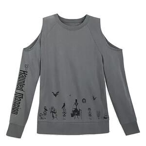 Cold Shoulder XL Disney T Shirt The Haunted Mansions Gray  60% Cotton 40% Poly